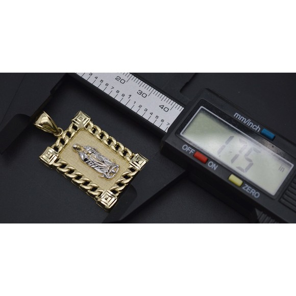 Real Solid 10K Yellow Gold Shiny Virgin Mary Lady Guadalupe Pendant 6.3gr - Picture 5 of 7